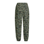 Forest Green Digital Camo Pattern Print Fleece Lined Knit Pants
