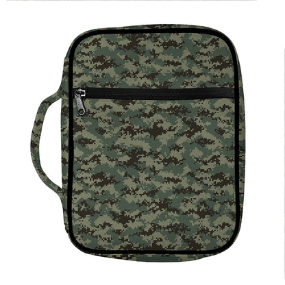 Forest Green Digital Camo Pattern Print Front Pocket Bible Bag