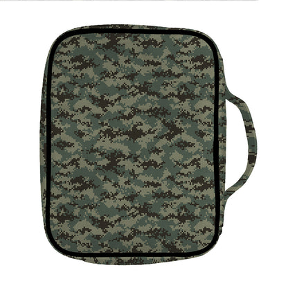 Forest Green Digital Camo Pattern Print Front Pocket Bible Bag