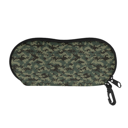 Forest Green Digital Camo Pattern Print Glasses Case