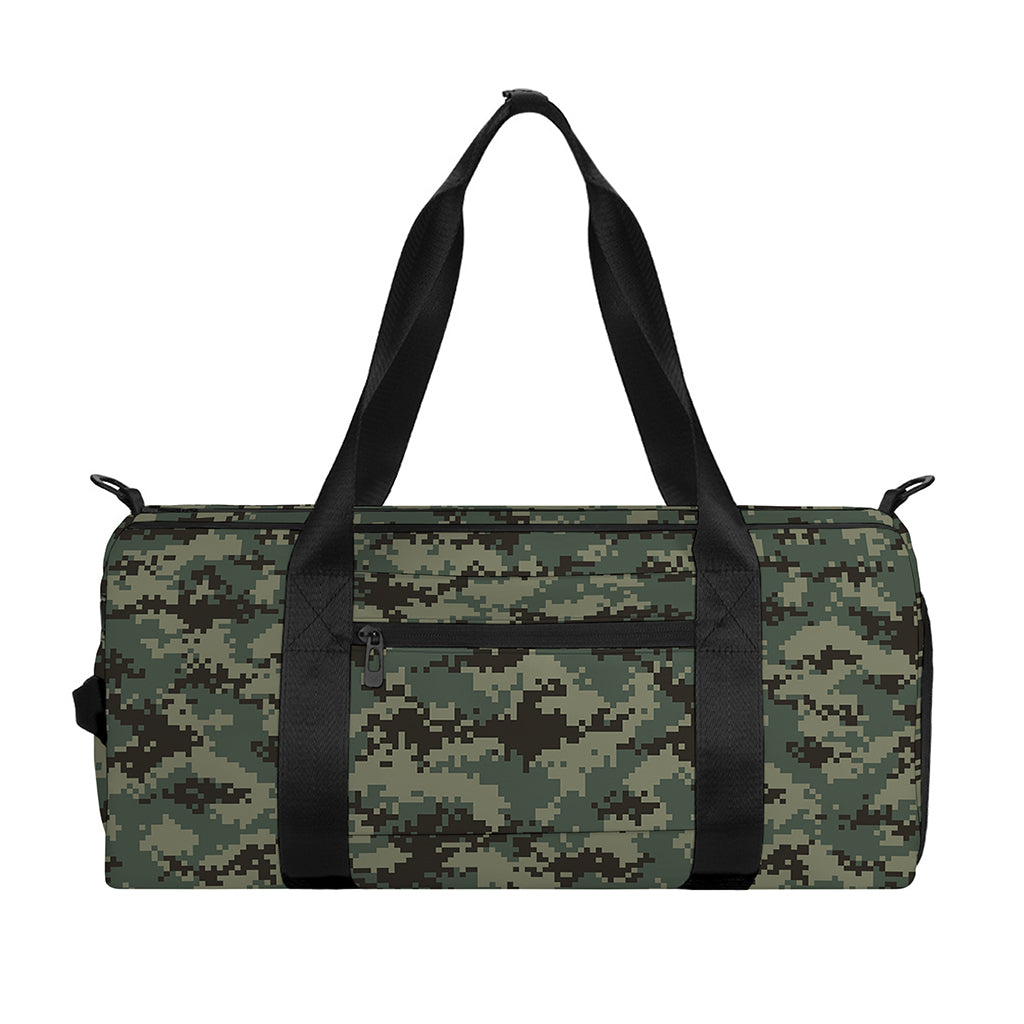 Forest Green Digital Camo Pattern Print Gym Bag