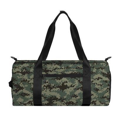 Forest Green Digital Camo Pattern Print Gym Bag