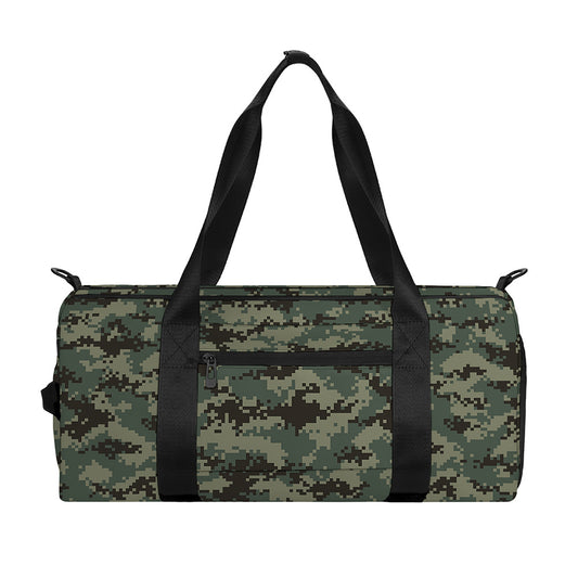 Forest Green Digital Camo Pattern Print Gym Bag