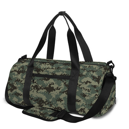 Forest Green Digital Camo Pattern Print Gym Bag