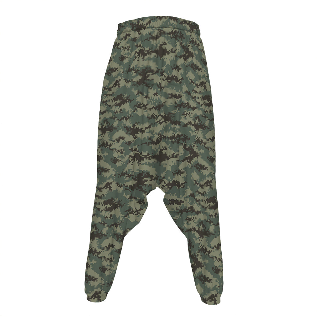 Forest Green Digital Camo Pattern Print Hammer Pants