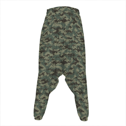 Forest Green Digital Camo Pattern Print Hammer Pants