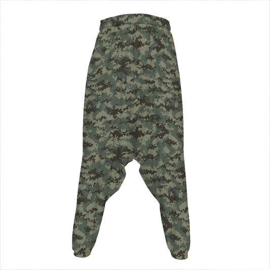Forest Green Digital Camo Pattern Print Hammer Pants