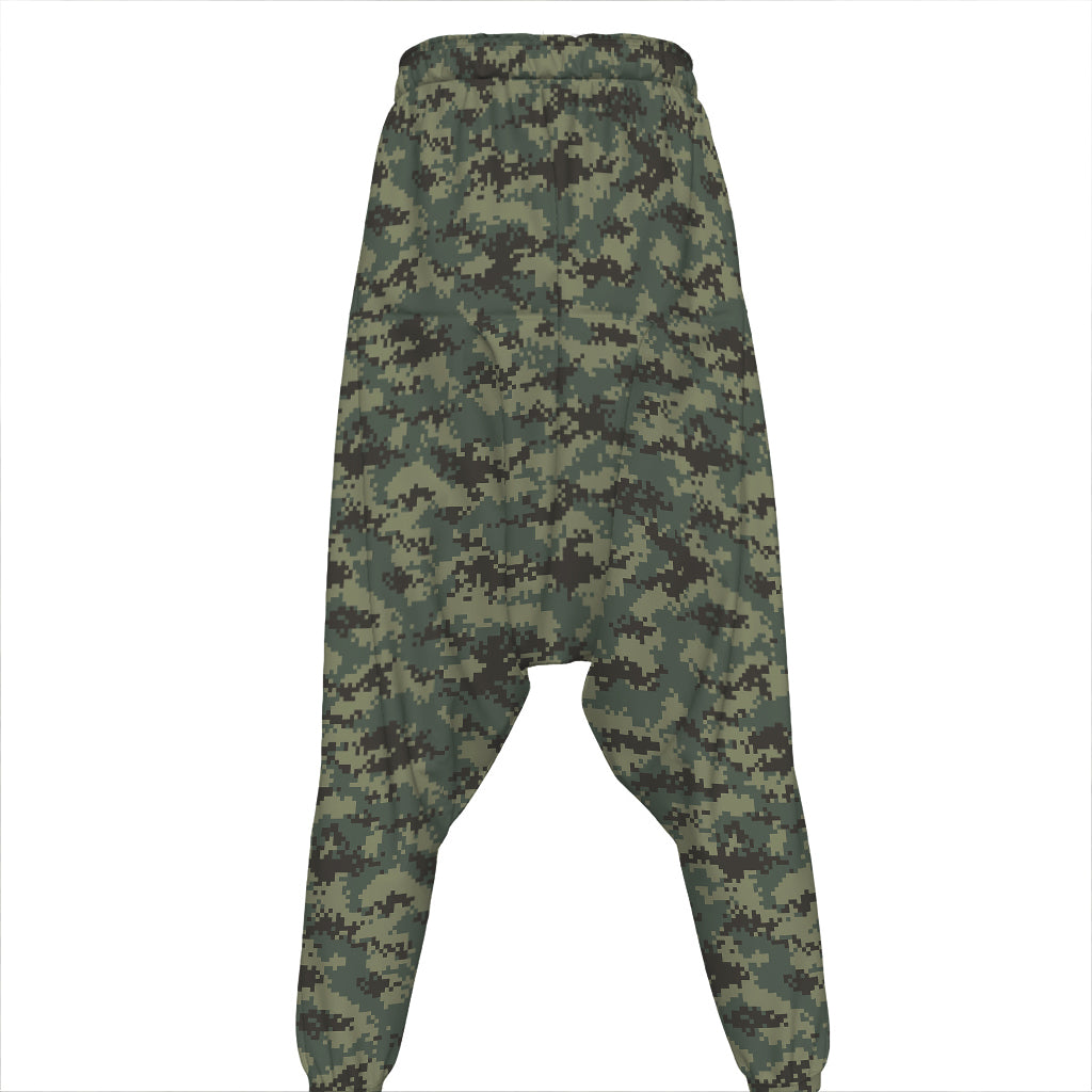 Forest Green Digital Camo Pattern Print Hammer Pants