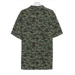 Forest Green Digital Camo Pattern Print Hawaiian Shirt