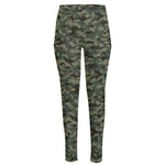 Forest Green Digital Camo Pattern Print High-Waisted Pocket Leggings