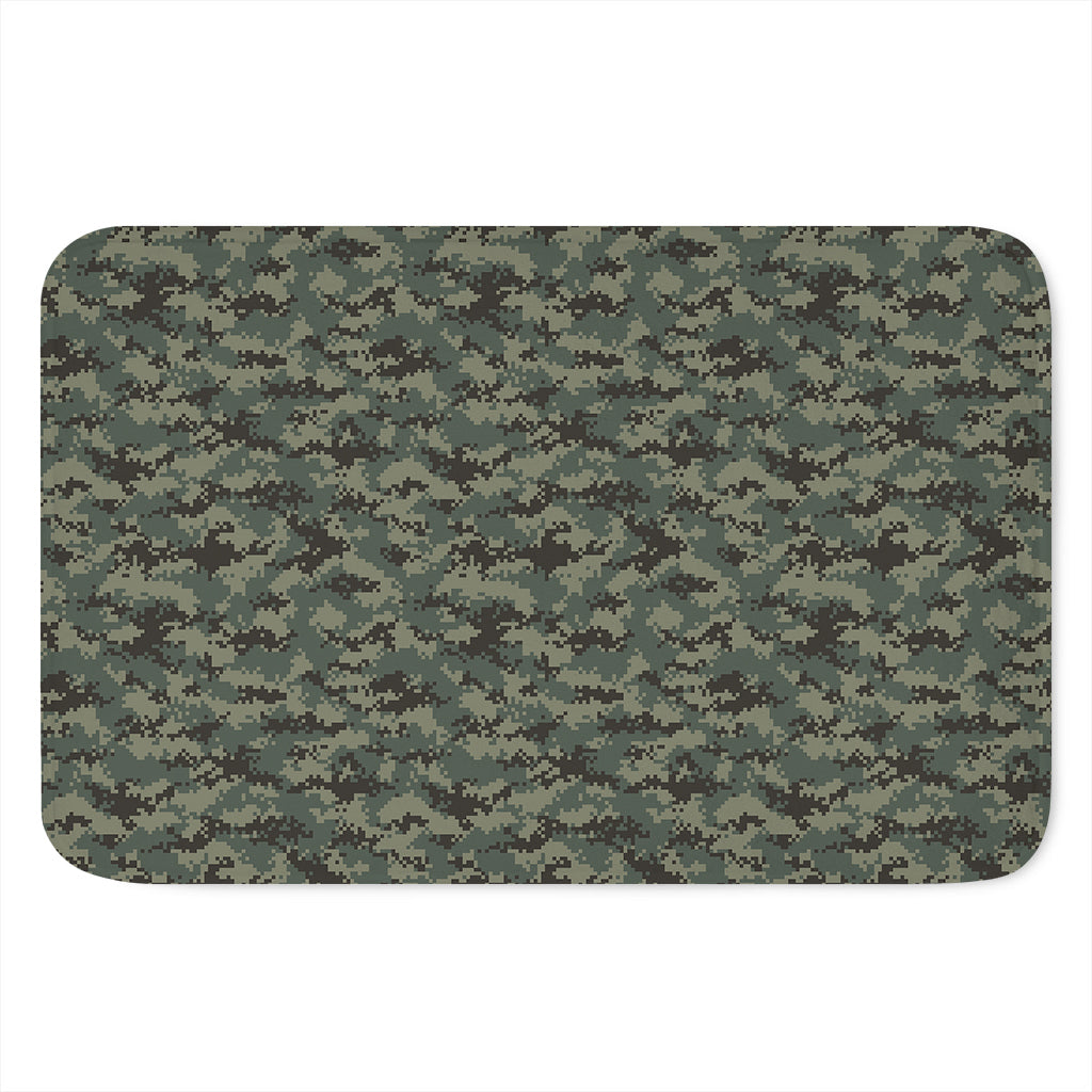 Forest Green Digital Camo Pattern Print Indoor Door Mat