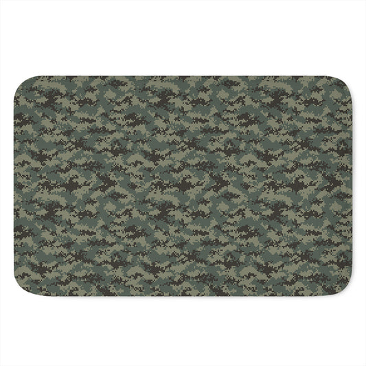 Forest Green Digital Camo Pattern Print Indoor Door Mat