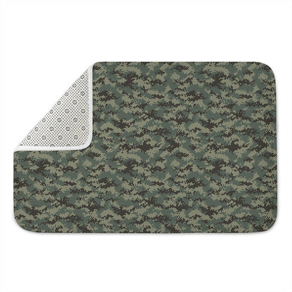 Forest Green Digital Camo Pattern Print Indoor Door Mat