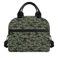 Forest Green Digital Camo Pattern Print Insulated Lunch Bag
