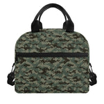 Forest Green Digital Camo Pattern Print Insulated Lunch Bag