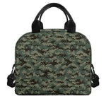 Forest Green Digital Camo Pattern Print Insulated Lunch Bag