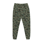 Forest Green Digital Camo Pattern Print Jogger Pants