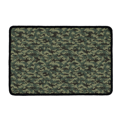 Forest Green Digital Camo Pattern Print Kitchen Mat