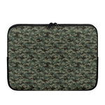 Forest Green Digital Camo Pattern Print Laptop Sleeve