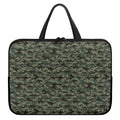 Forest Green Digital Camo Pattern Print Laptop Sleeve With Handle