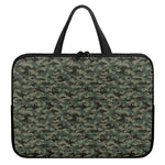 Forest Green Digital Camo Pattern Print Laptop Sleeve With Handle