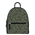 Forest Green Digital Camo Pattern Print Leather Backpack