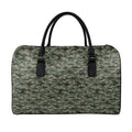Forest Green Digital Camo Pattern Print Leather Duffel Bag
