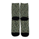 Forest Green Digital Camo Pattern Print Long Socks
