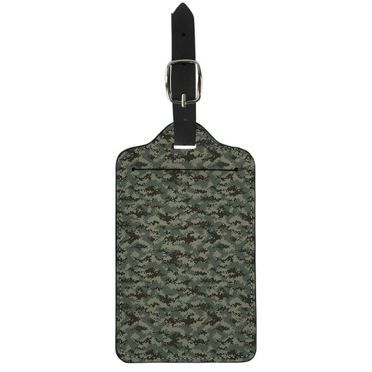 Forest Green Digital Camo Pattern Print Luggage Tag