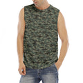 Forest Green Digital Camo Pattern Print Men's Fitness Tank Top