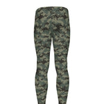 Forest Green Digital Camo Pattern Print Men's leggings