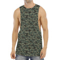 Forest Green Digital Camo Pattern Print Men's Muscle Tank Top