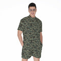 Forest Green Digital Camo Pattern Print Men's Romper