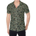 Forest Green Digital Camo Pattern Print Men's Shirt