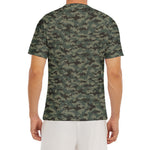 Forest Green Digital Camo Pattern Print Men's Short Sleeve Rash Guard