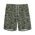 Forest Green Digital Camo Pattern Print Men's Athletic Shorts