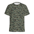 Forest Green Digital Camo Pattern Print Men's Athletic T-Shirt