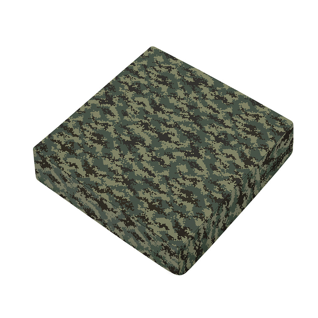 Forest Green Digital Camo Pattern Print Outdoor Seat Cushion Cover