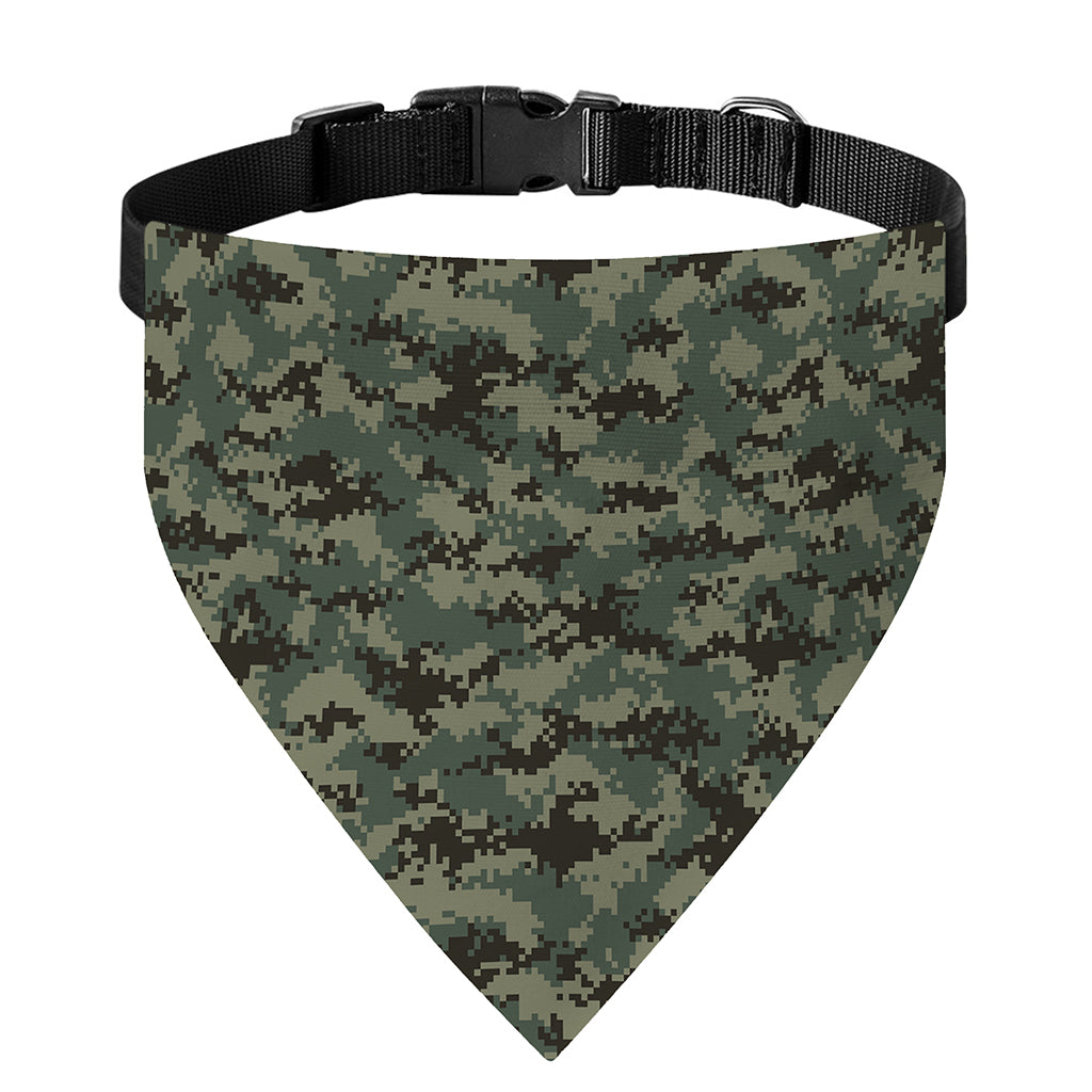 Forest Green Digital Camo Pattern Print Over The Collar Dog Bandana