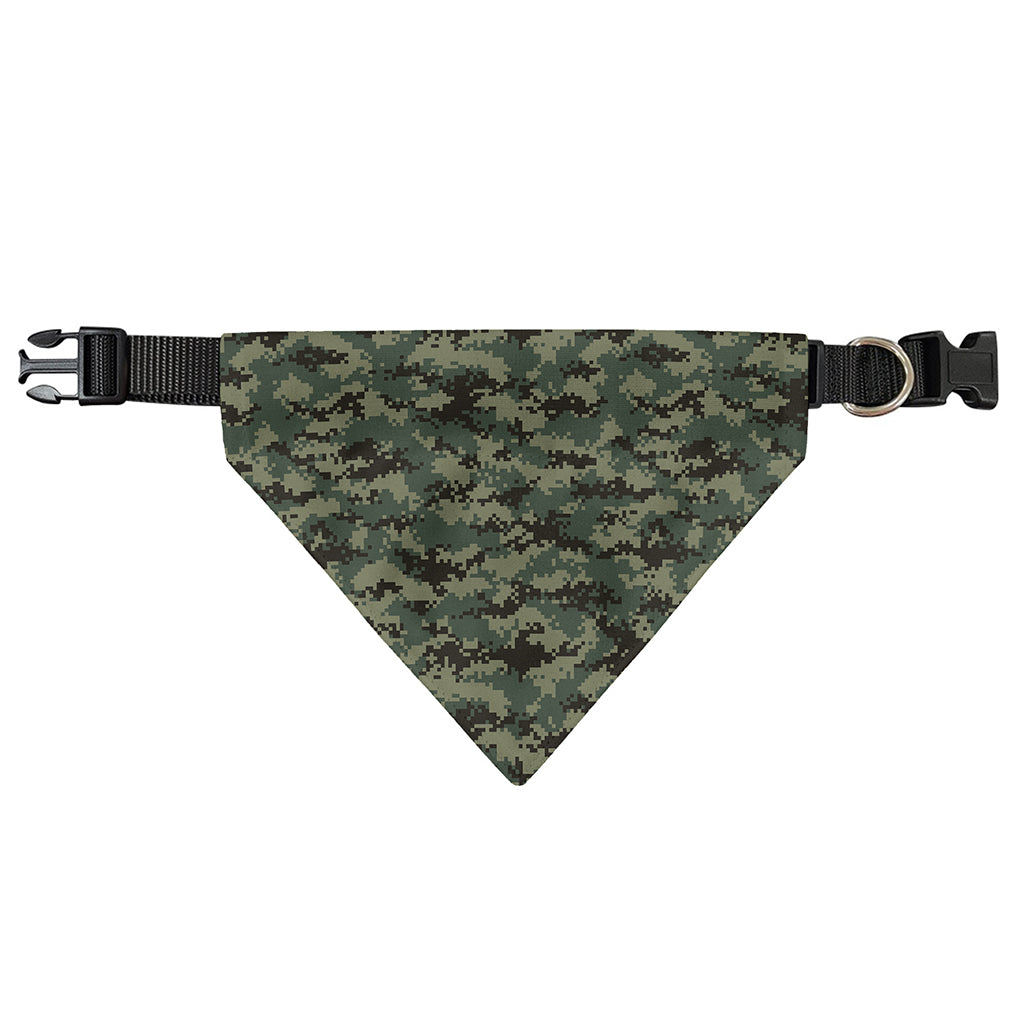 Forest Green Digital Camo Pattern Print Over The Collar Dog Bandana