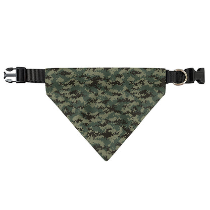 Forest Green Digital Camo Pattern Print Over The Collar Dog Bandana