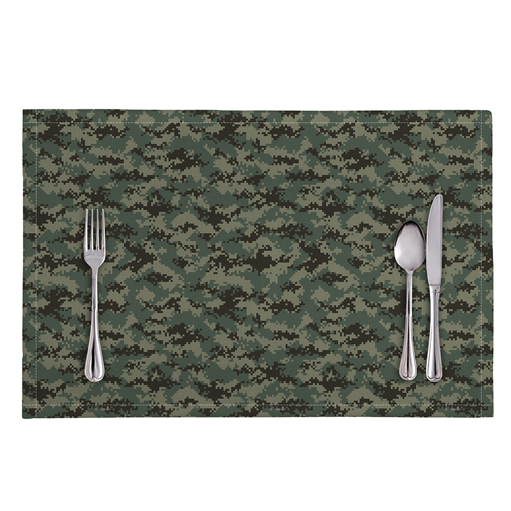 Forest Green Digital Camo Pattern Print Placemat