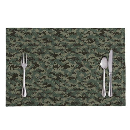 Forest Green Digital Camo Pattern Print Placemat