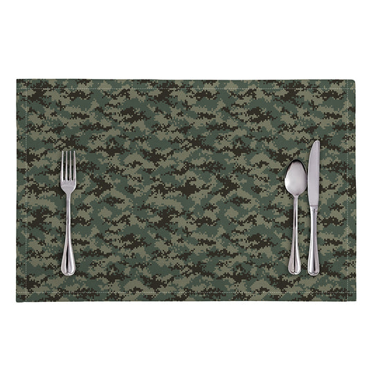 Forest Green Digital Camo Pattern Print Placemat