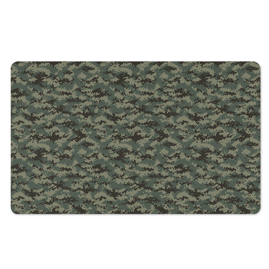 Forest Green Digital Camo Pattern Print Polyester Doormat