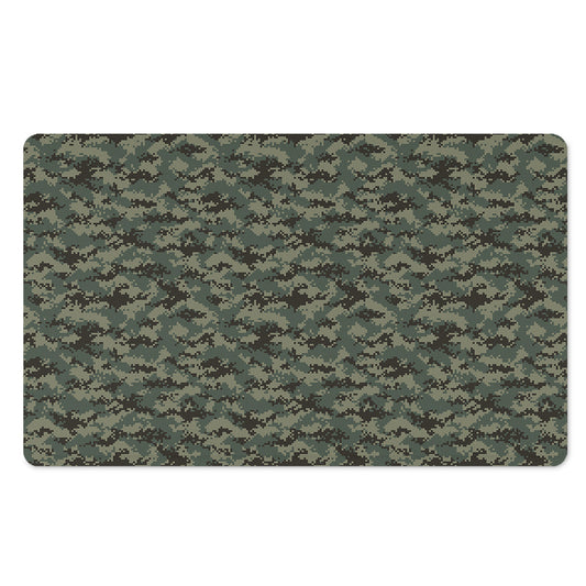 Forest Green Digital Camo Pattern Print Polyester Doormat