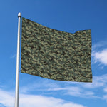 Forest Green Digital Camo Pattern Print Polyester Flag