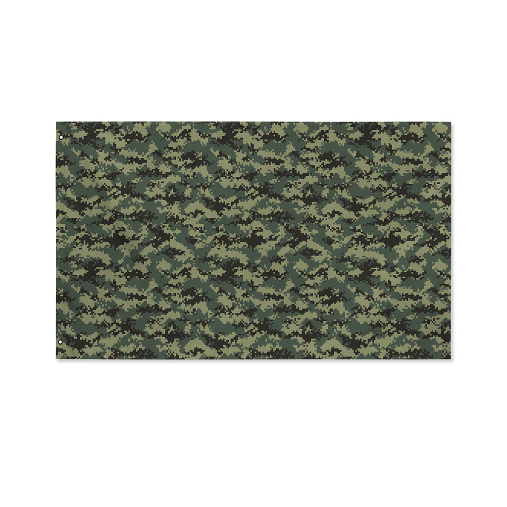 Forest Green Digital Camo Pattern Print Polyester Flag