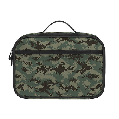 Forest Green Digital Camo Pattern Print Portable Lunch Bag