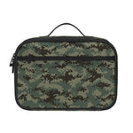 Forest Green Digital Camo Pattern Print Portable Lunch Bag